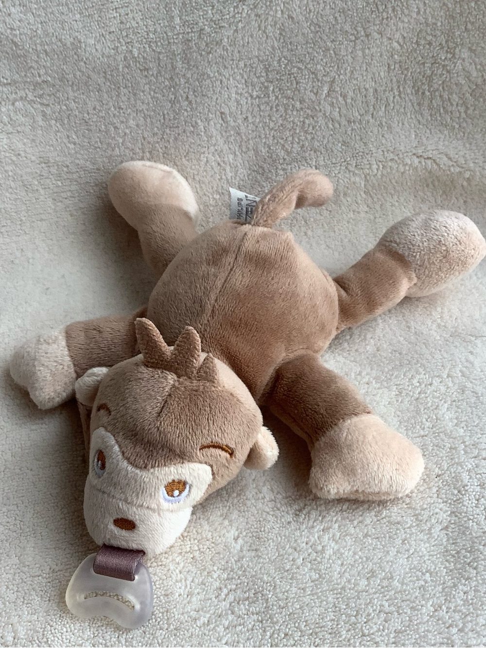 Philips Avent Plush Monkey Pacifier Holder Soother Snuggler Stuffed Animal Toy